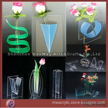 Mini elegant ingenious hot bending crystal acrylic vase/flower holder